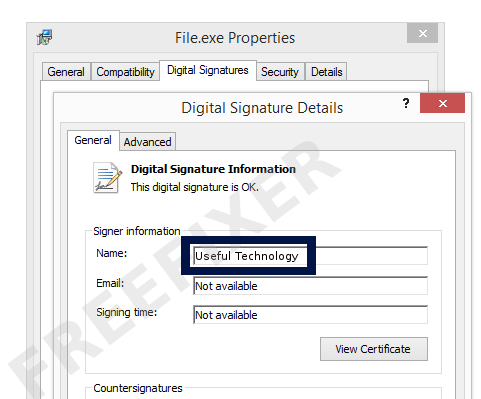 Screenshot of the Useful Technology certificate